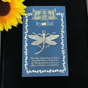 Silver Dragonfly Pin by Ivy Hall is NWT